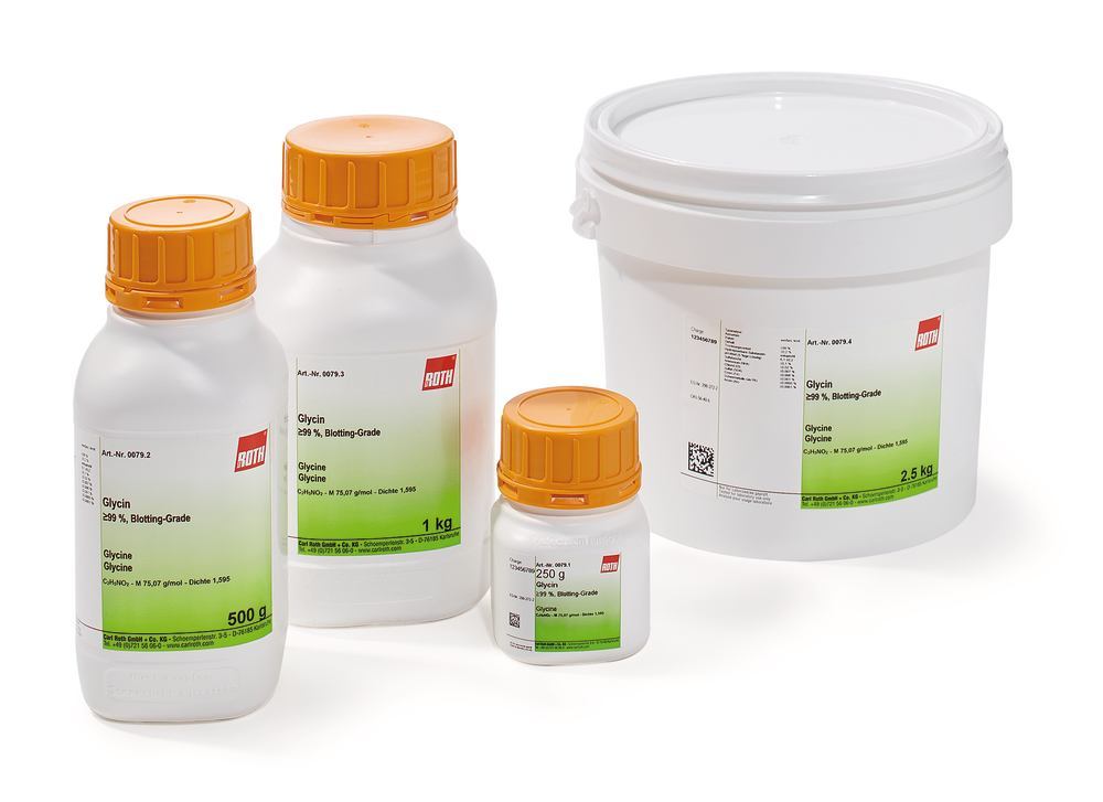 Glycine, 250 g, min. 99 %, Blotting-Grade, 250 g, plastic - Luminix Health