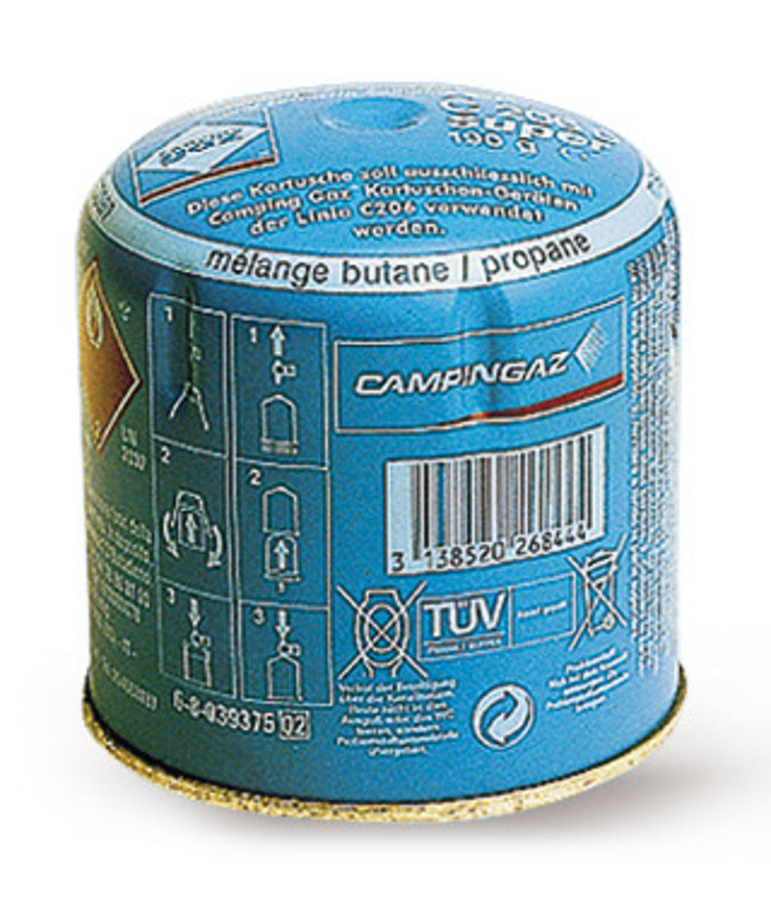 Pierce-through cartridge C 206 GLS, capacity 190 g, butane/propane-mix - Luminix Health