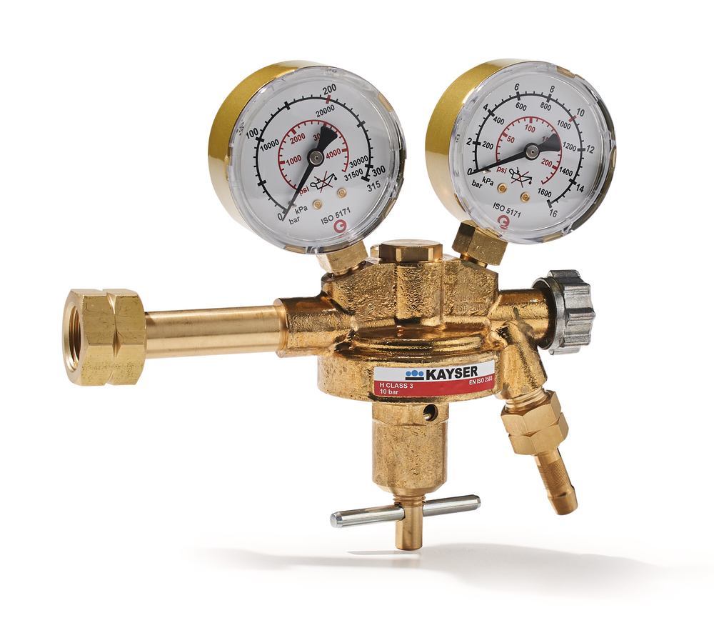 Bottle pressure regulator, one stage, brass, type of gas hydrogen, 1 unit(s) - Luminix Health