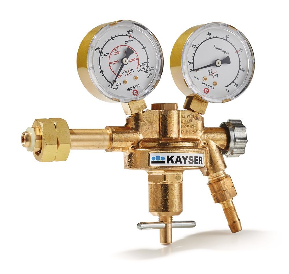Bottle pressure regulator, one stage, brass, ty. of gas forming gas,0-50 l/min - Luminix Health