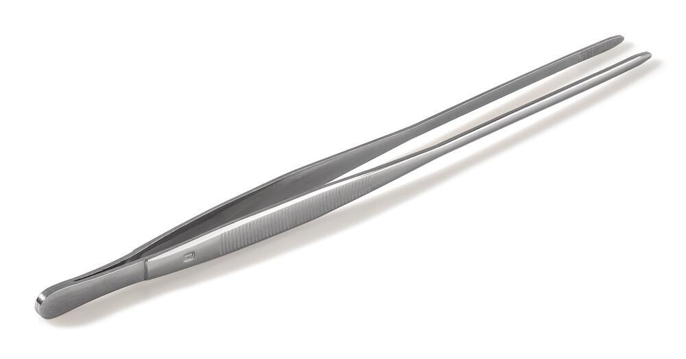 Long forceps, straight, stainl. steel, L 30 cm, with 25 mm corrugated handels - Luminix Health