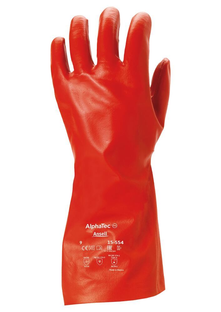 Chemical protection gloves, AlphaTec® 15-554, size 10, 1 pair - Luminix Health