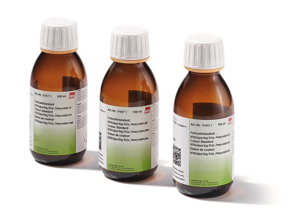 Colour Standard ROTI®Calipure, Reag. Ph.Eur., Primary solution, blue, 100 ml - Luminix Health