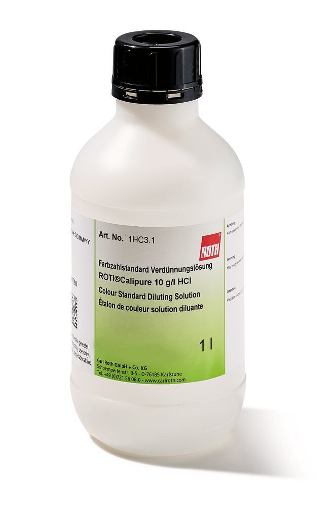 Colour Standard diluting solution, ROTI®Calipure, 10 g/l HCl, 1 l, plastic - Luminix Health