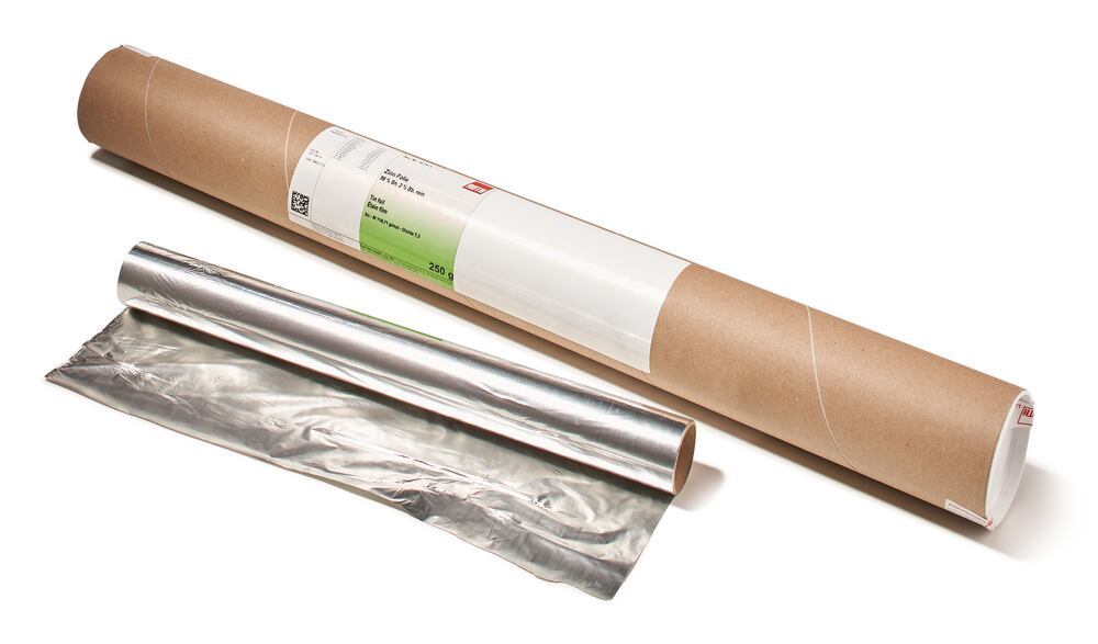 Tin foil 0,008 mm x 40 cm x 11 m, 98 % Sn, 2 % Sb, pure, 250 g, 1 unit(s) - Luminix Health