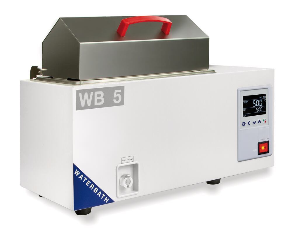 WB-5 water bath, 5 l, Temperature range 5 °C above RT to 99 °C, 1 unit(s) - Luminix Health