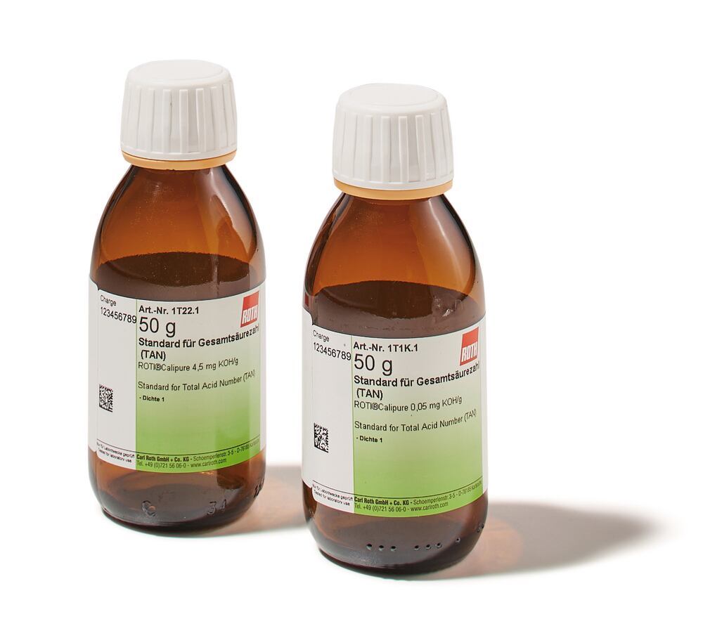 Standard for Total Acid Number (TAN), ROTI®Calipure 3,0 mg KOH/g, 50 g, glass - Luminix Health