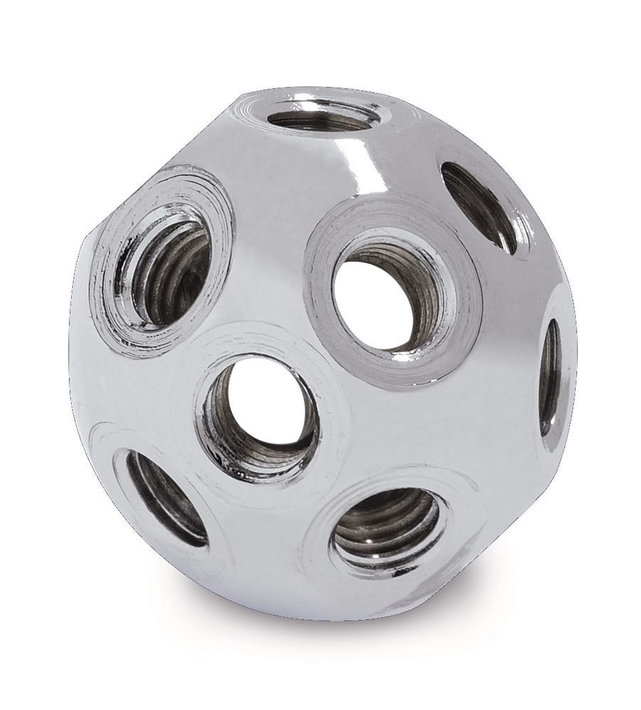 Ball joints for grid stands,, with 18 tapped holes M12, chromed steel, 1 unit(s) - Luminix Health