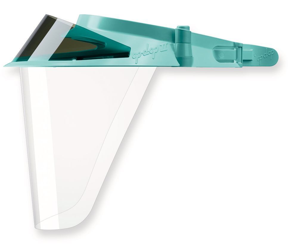 Op-d-op II face visor, mint green, incl. 3 face shields, 1 unit(s) - Luminix Health