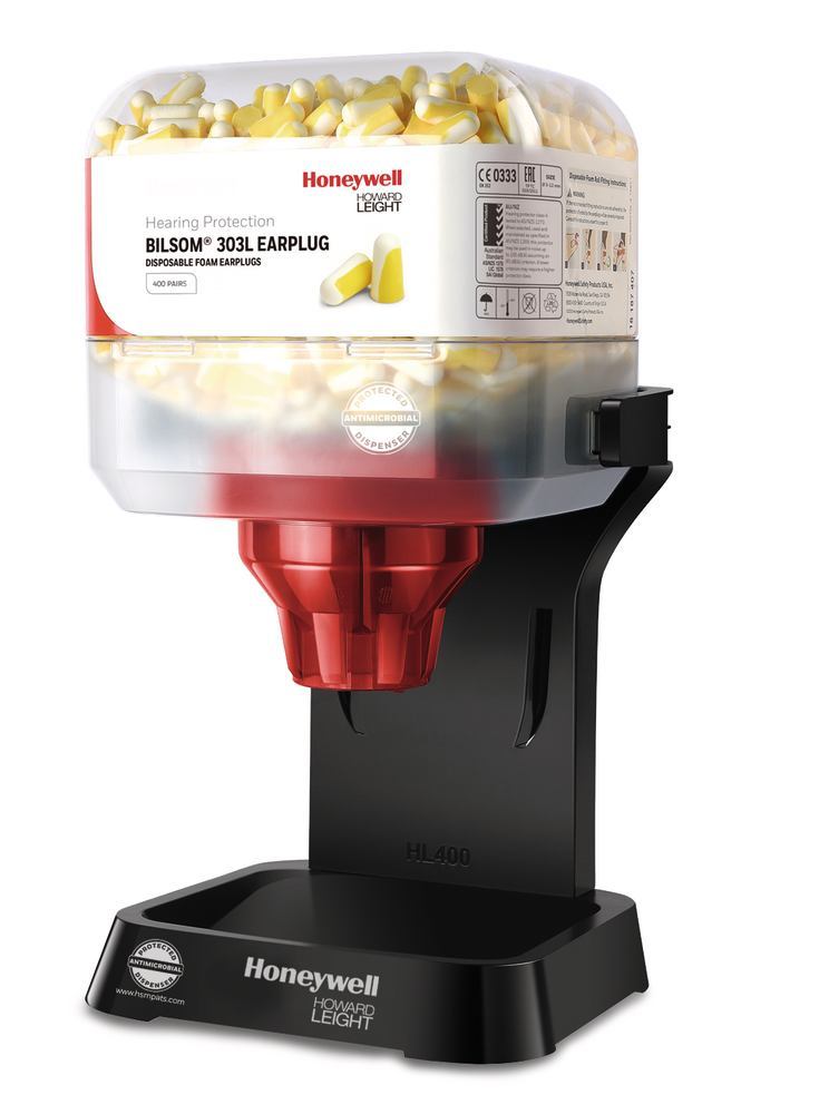 Ear protection plug dispenser HL400 AM, incl. 400 pairs of ear protection plugs - Luminix Health
