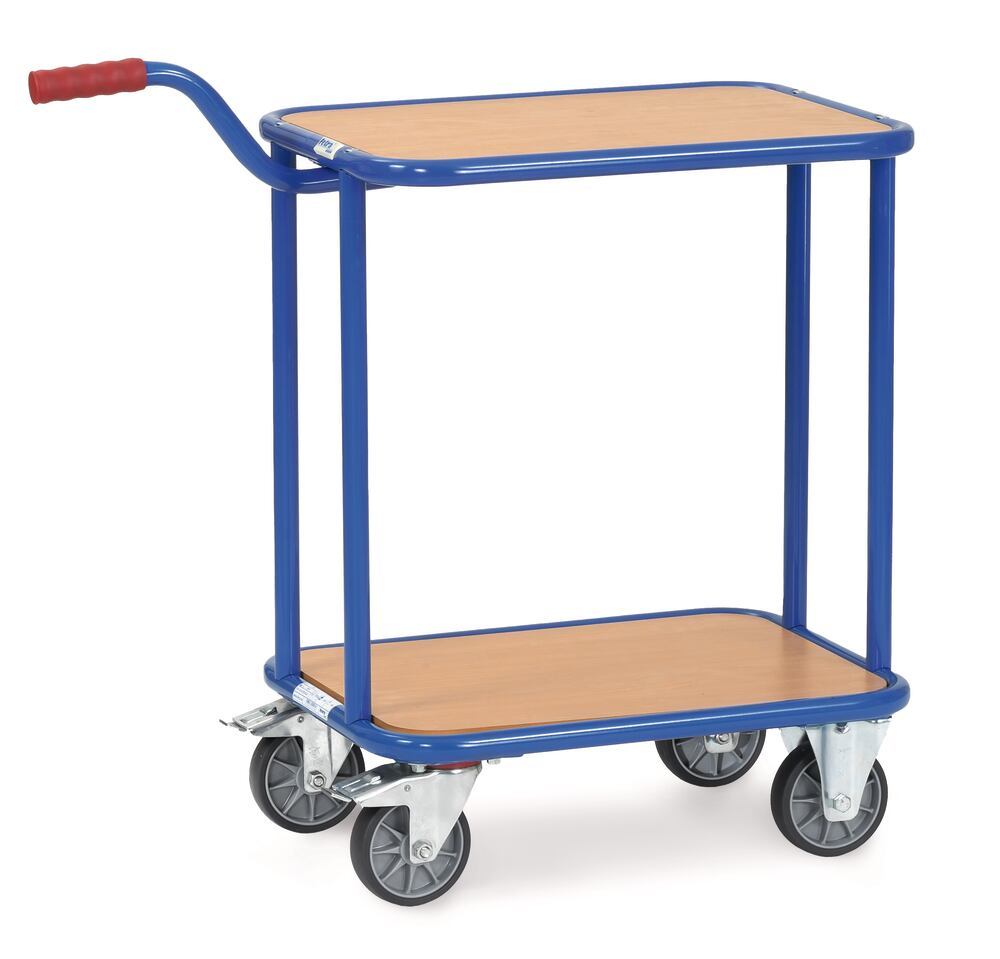 Shelf trolley with handle, Wooden, 860 x 450 x 875 mm, 1 unit(s) - Luminix Health