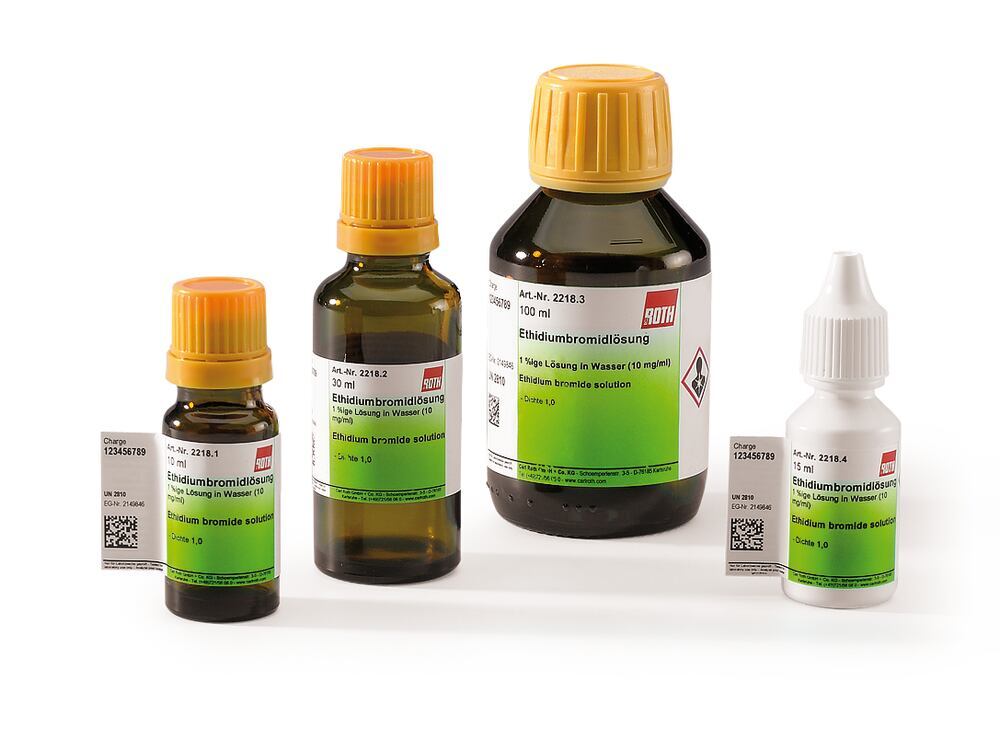 Ethidium bromide solution 1 %, 1 % solution in water (10 mg/ml), 10 ml, glass - Luminix Health