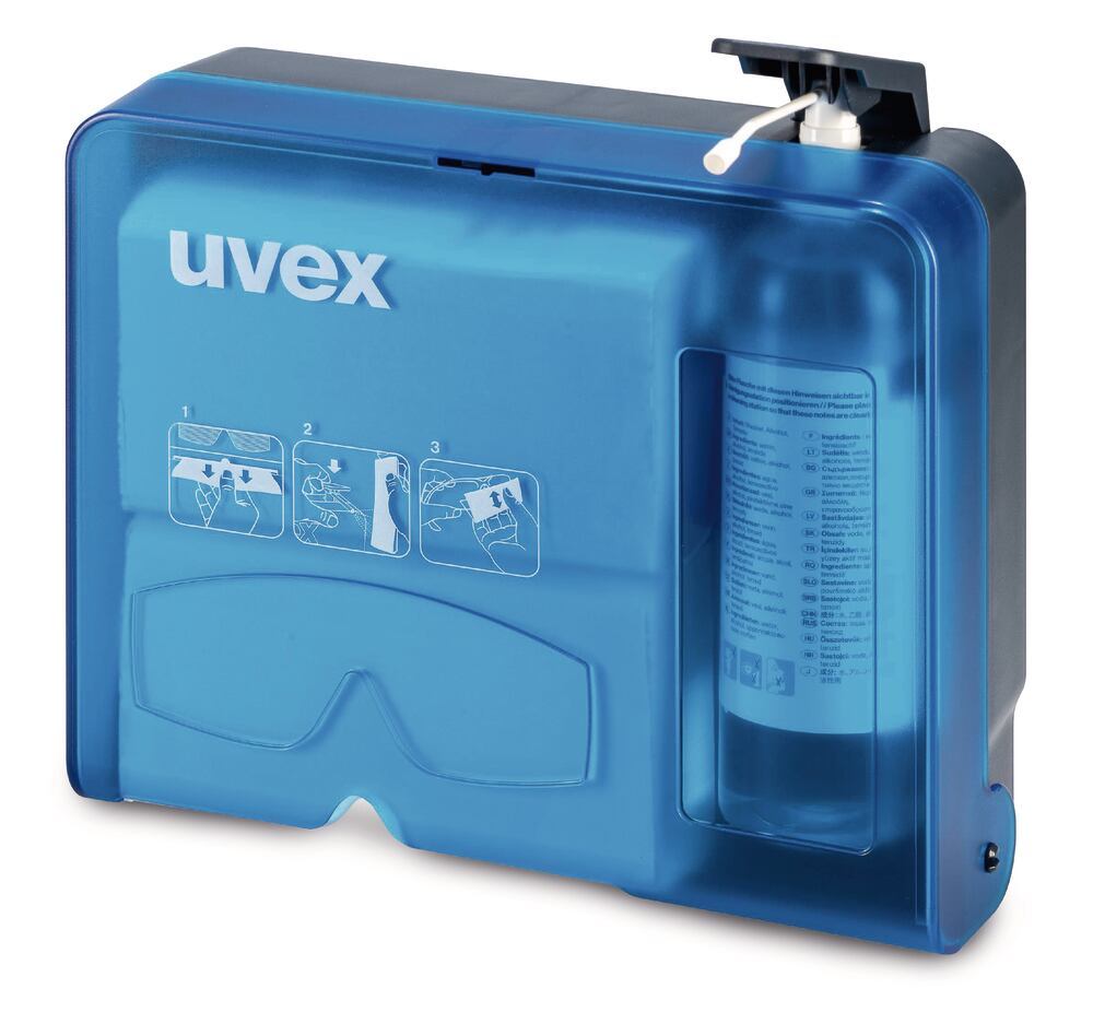 uvex eyewear cleaning station , Incl. cleaning fluid, paper and pump, 1 set - Luminix Health