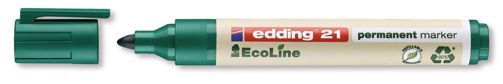 21 EcoLine permanent marker, Green, line width 1.5-3 mm, 10 unit(s) - Luminix Health