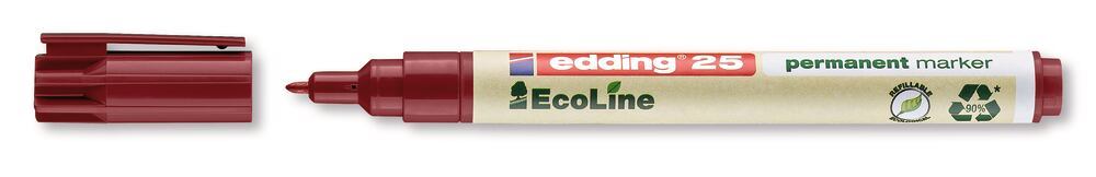 25 EcoLine permanent marker, Red, line width 1 mm, 10 unit(s) - Luminix Health