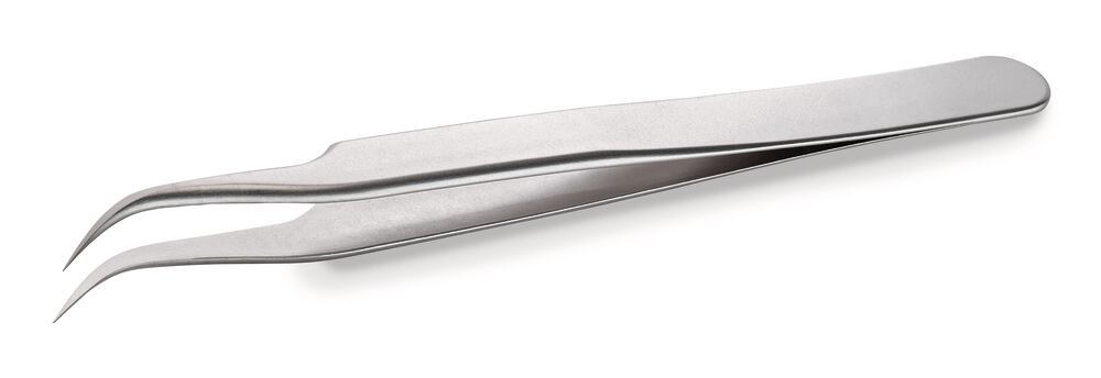 ROTILABO® precision tweezers, Curved SA type 7, L 120 mm, SS 0.09 mm, 1 unit(s) - Luminix Health