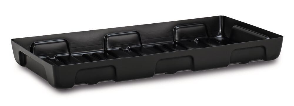 Shelf collecting tray for small drums, PE, 100x50 cm, retention capacity 27 l - Luminix Health