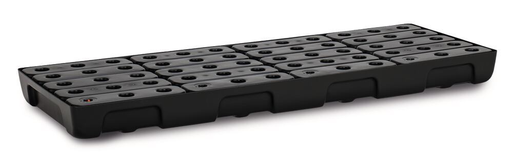 Shelf collecting tray for small drums, PE, 130x50 cm, reten capac 36 l w. grate - Luminix Health