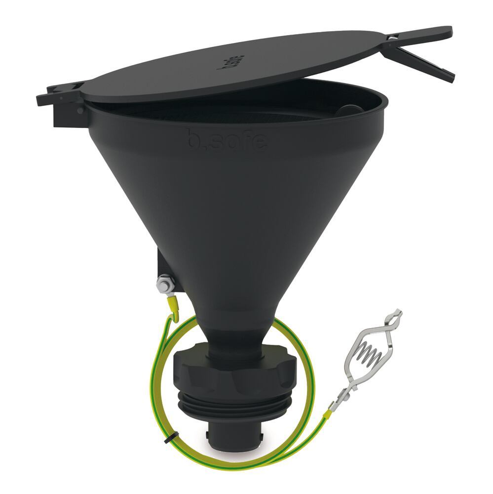 b.safe 180 PE-EX safety funnels, Mauser, with sieve and lid w/o fill tube - Luminix Health