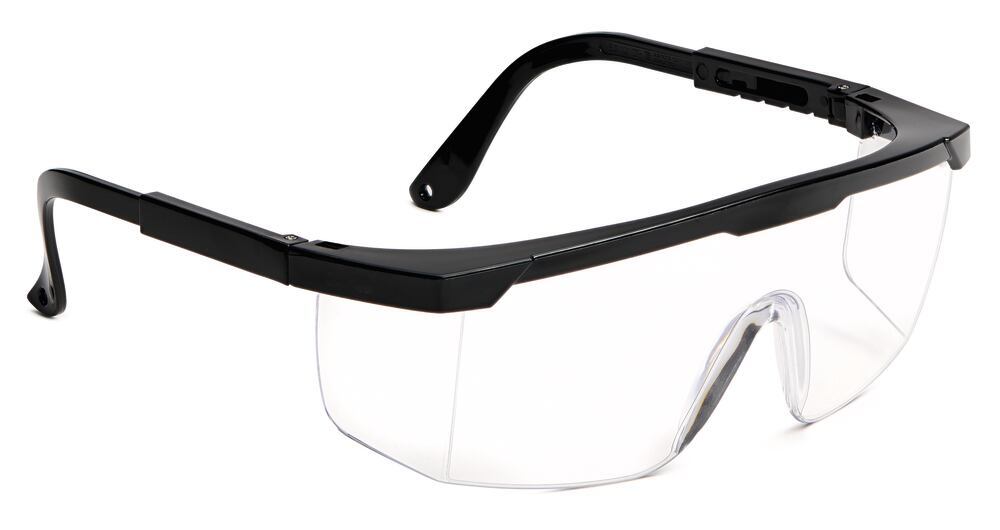 BL130 safety glasses, Black frame, clear lens, UV filter, 1 unit(s) - Luminix Health
