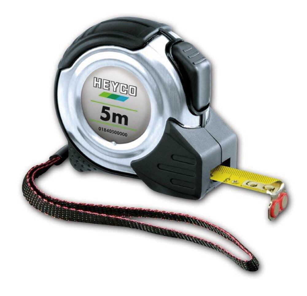 Measuring tape, metal housing, Nylon coated tape, length 5 m, 1 unit(s) - Luminix Health