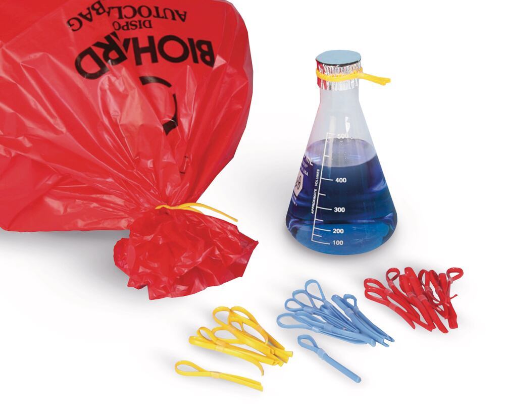 Silicone loop closure bands, Assorted colours, red, yellow, blue, 30 unit(s) - Luminix Health