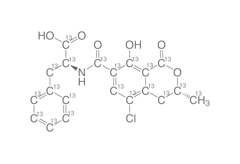 13C20-Ochratoxin A, 10 µg/ml in acetonitrile, 1.2 ml, glass - Luminix Health