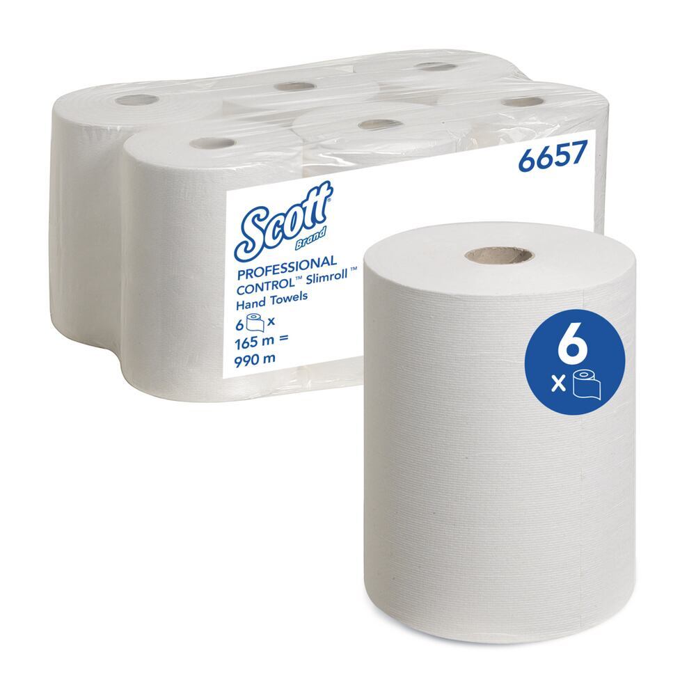 Rolled towels SCOTT Control Slimroll, 6657, Airflex paper, 1-ply, 19.8cmx165m - Luminix Health