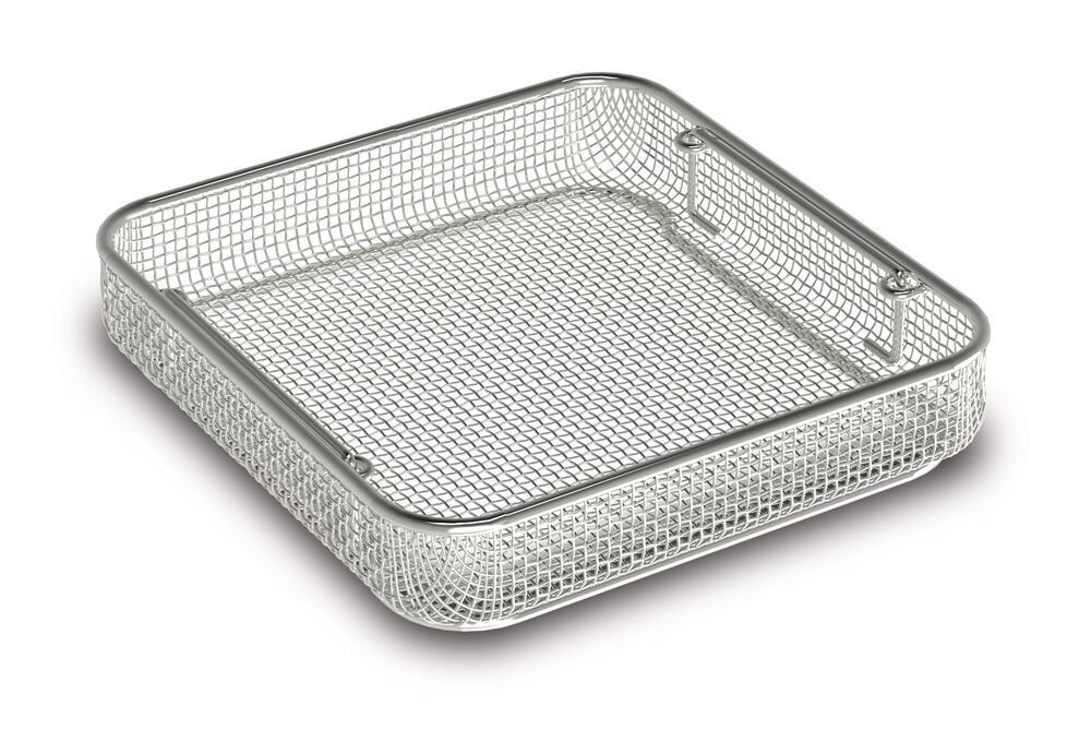 Sterilisation basket with drop handles, 240 x 250 x 50 mm, 1 unit(s) - Luminix Health