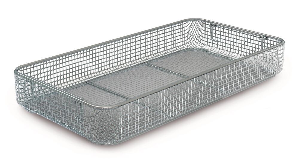 Sterilisation basket with drop handles, 480 x 250 x 70 mm, 1 unit(s) - Luminix Health