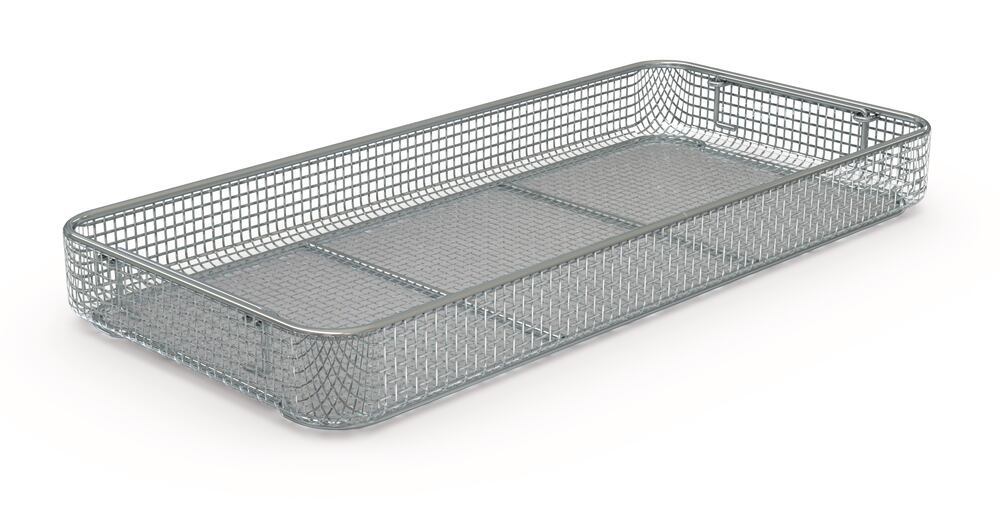 Sterilisation basket with drop handles, 540 x 252 x 60 mm, 1 unit(s) - Luminix Health