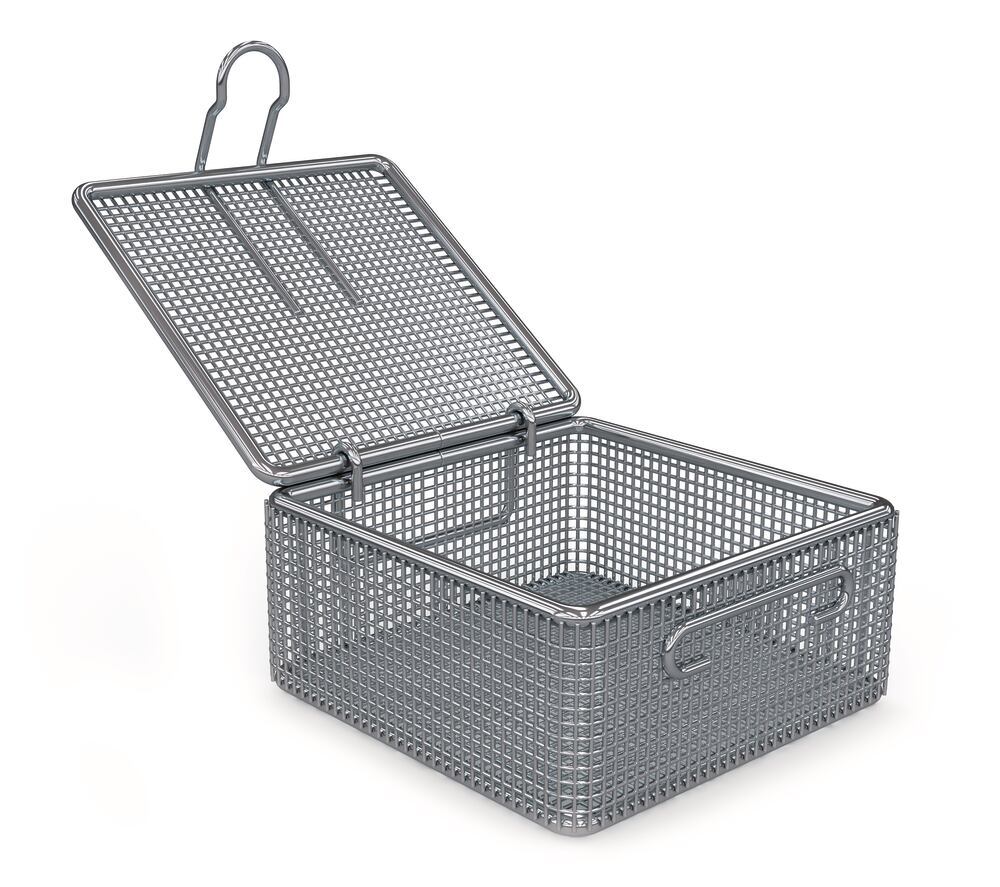 Sterilisation basket with attached, Lid, 80 x 80 x 42 mm, 1 unit(s) - Luminix Health