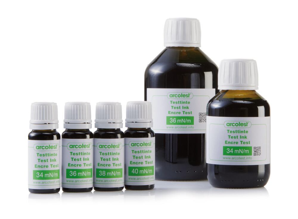 Test ink ORGANIC, coloured green, arcotest® 35 mN/m, 10 ml, glass - Luminix Health