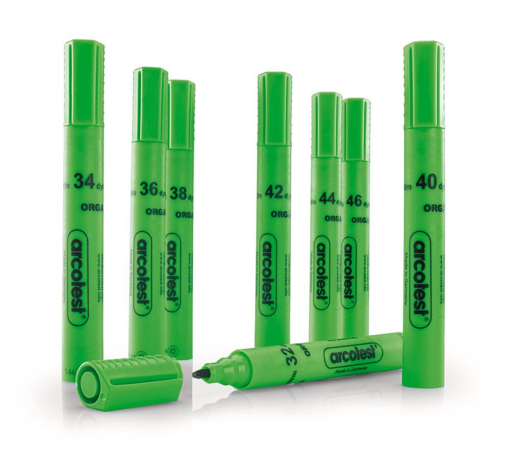 Test ink pen ORGANIC, green, arcotest® 45 mN/m, 1 unit(s) - Luminix Health