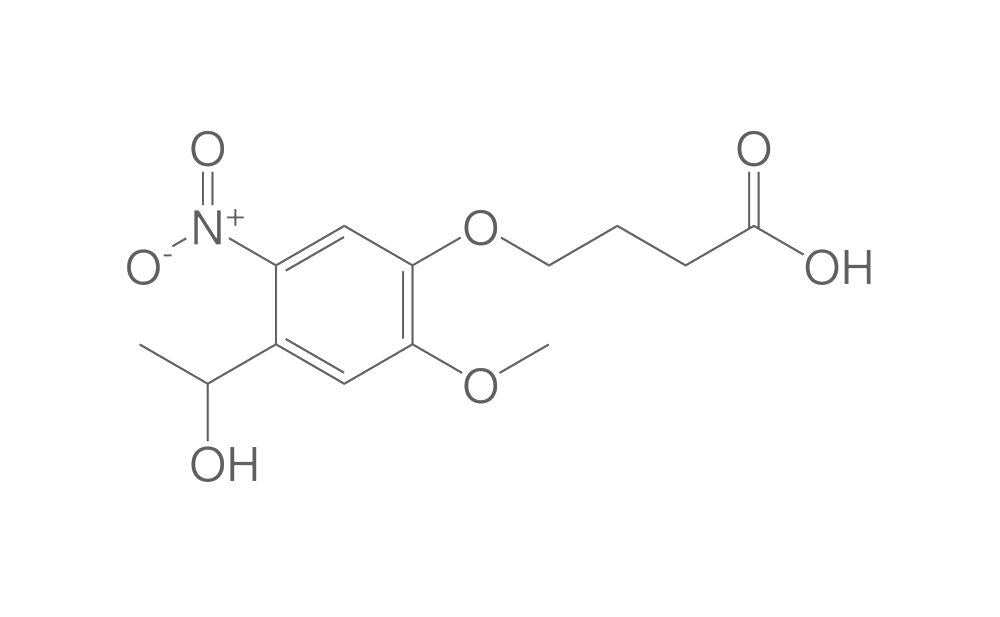 4-(4-(1-Hydroxyethyl)-2-methoxy-5-nitrop, henoxy)butyric acid, 100 mg - Luminix Health