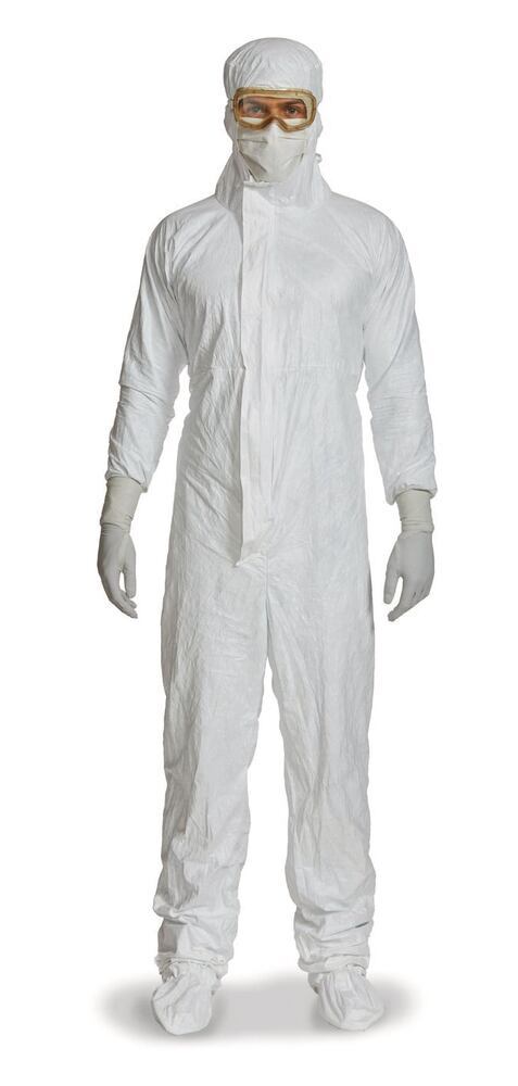 Tyvek IsoClean cleanroom suit IC193BWHDS, with hood and overshoes, size XXL - Luminix Health