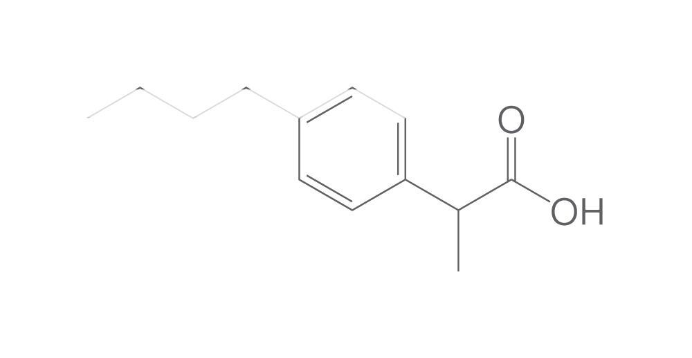 2-(4-Butylphenyl)propionic acid, min. 95 %, racemic, 10 mg - Luminix Health