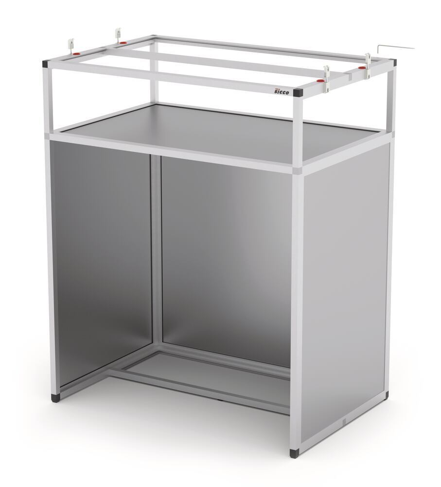 Rack for SICCO glove box, Standing work pos., alu, 890x1090x600 mm, 1 unit(s) - Luminix Health