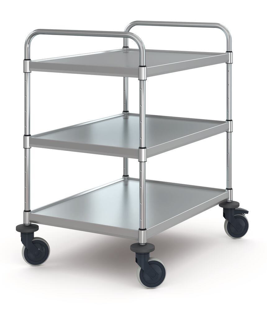 VarioCart height-adjust. shelf trolley, 3 shelves, 800 x 600 mm, 1 unit(s) - Luminix Health