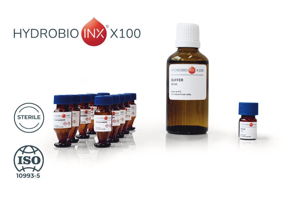 HYDROBIO INX X100, Kit, for Multiphoton Lithography (MPL), 1 kit, cardboard - Luminix Health