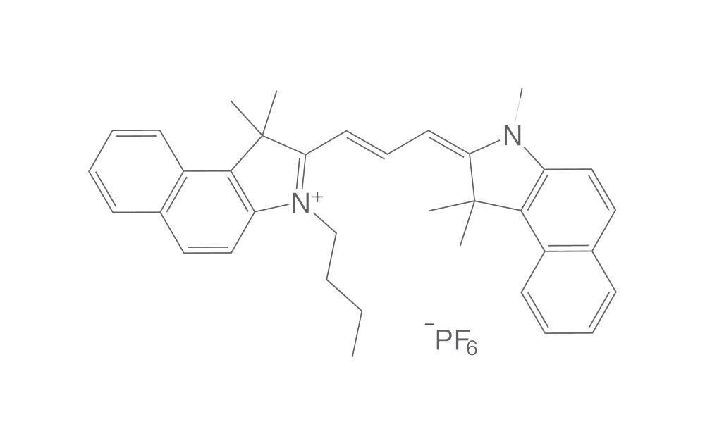 VIS-586 Trimethine-Cyanine, N-Butyl, N-Ethyl PF6-, 1 g, glass - Luminix Health