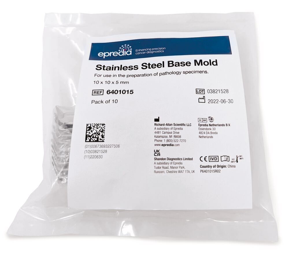 Metal embedding moulds, 10 x 10 x 5 mm , 10 unit(s) - Luminix Health