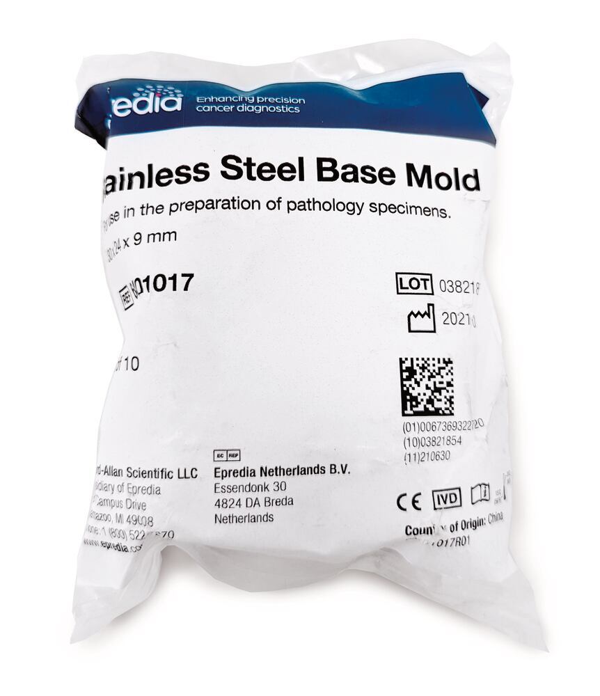 Metal embedding moulds, 30 x 24 x 9 mm, 10 unit(s) - Luminix Health