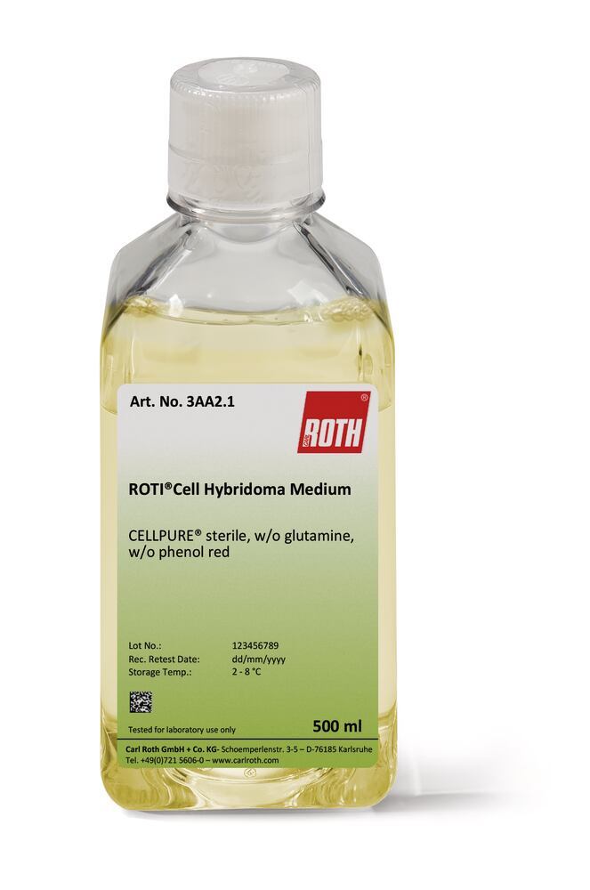 ROTI®Cell Hybridoma Medium, CELLPURE, steril, w/o Glutamine, , 500 ml, plastic - Luminix Health