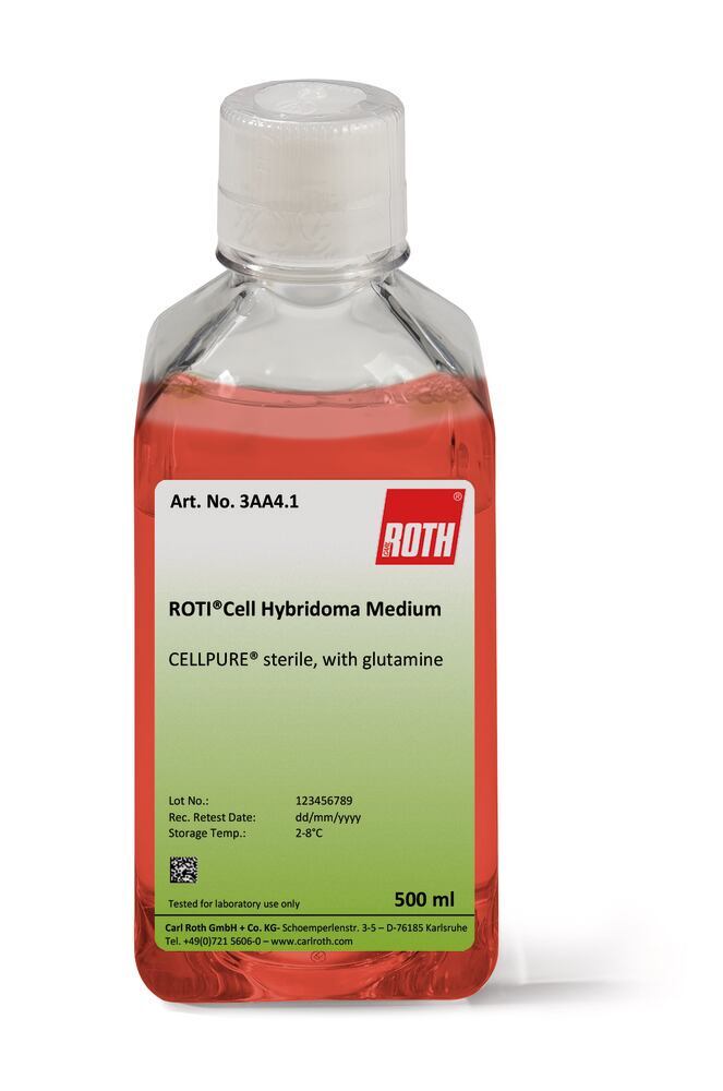 ROTI®Cell Hybridoma Medium, CELLPURE, sterile, with glutamine, 500 ml, plastic - Luminix Health
