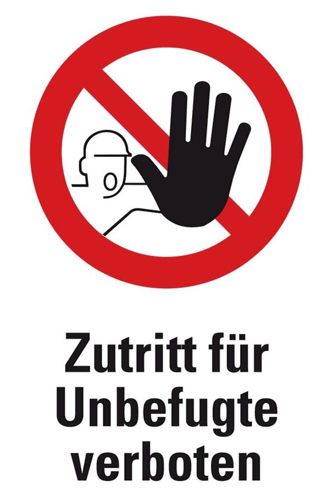 Prohibition signs with text, No unauthorised access, 20x30 cm, 1 unit(s) - Luminix Health