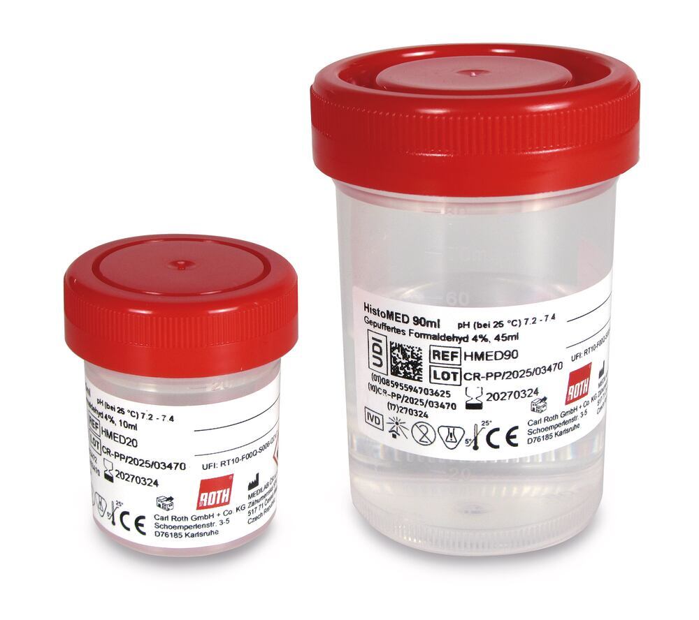 HistoMED 4 % formaldehyde, prefilled containers, pH 7, ready-to-use, 70 unit(s) - Luminix Health