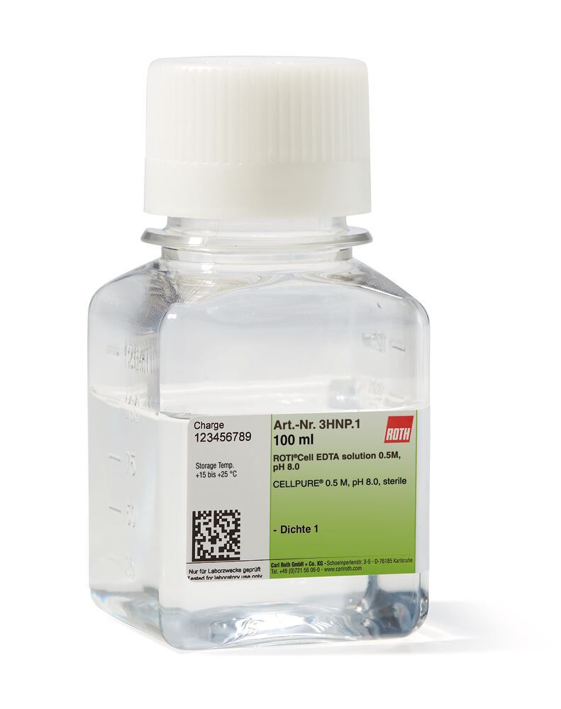 ROTI®Cell EDTA solution, CELLPURE,, 0.5 M, pH 8, sterile, 100 ml, plastic - Luminix Health