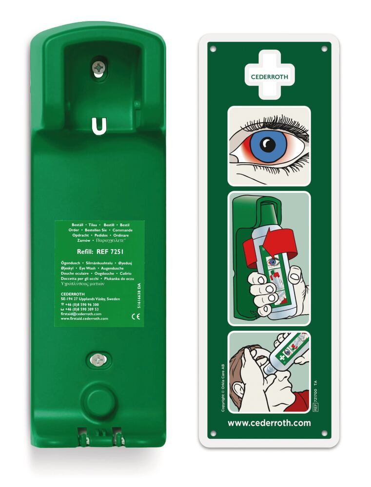 CEDERROTH wall mount , For 1x500 ml CEDERROTH eye wash bottle, 1 unit(s) - Luminix Health