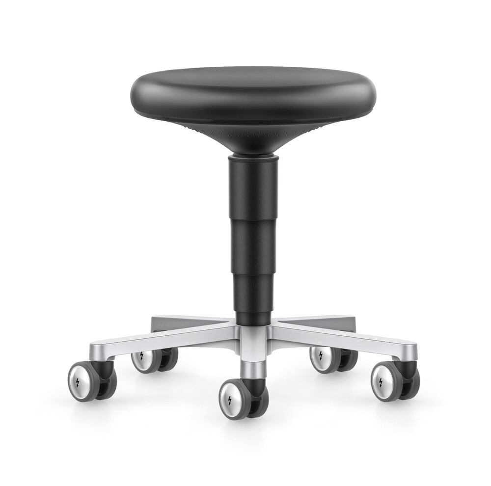 Clean-room stool, Faux leather, 450-650 mm, 1 unit(s) - Luminix Health